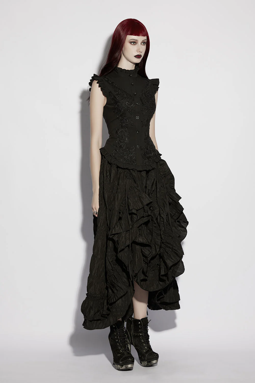 Midnight Garden Ruffled Top - Image 4