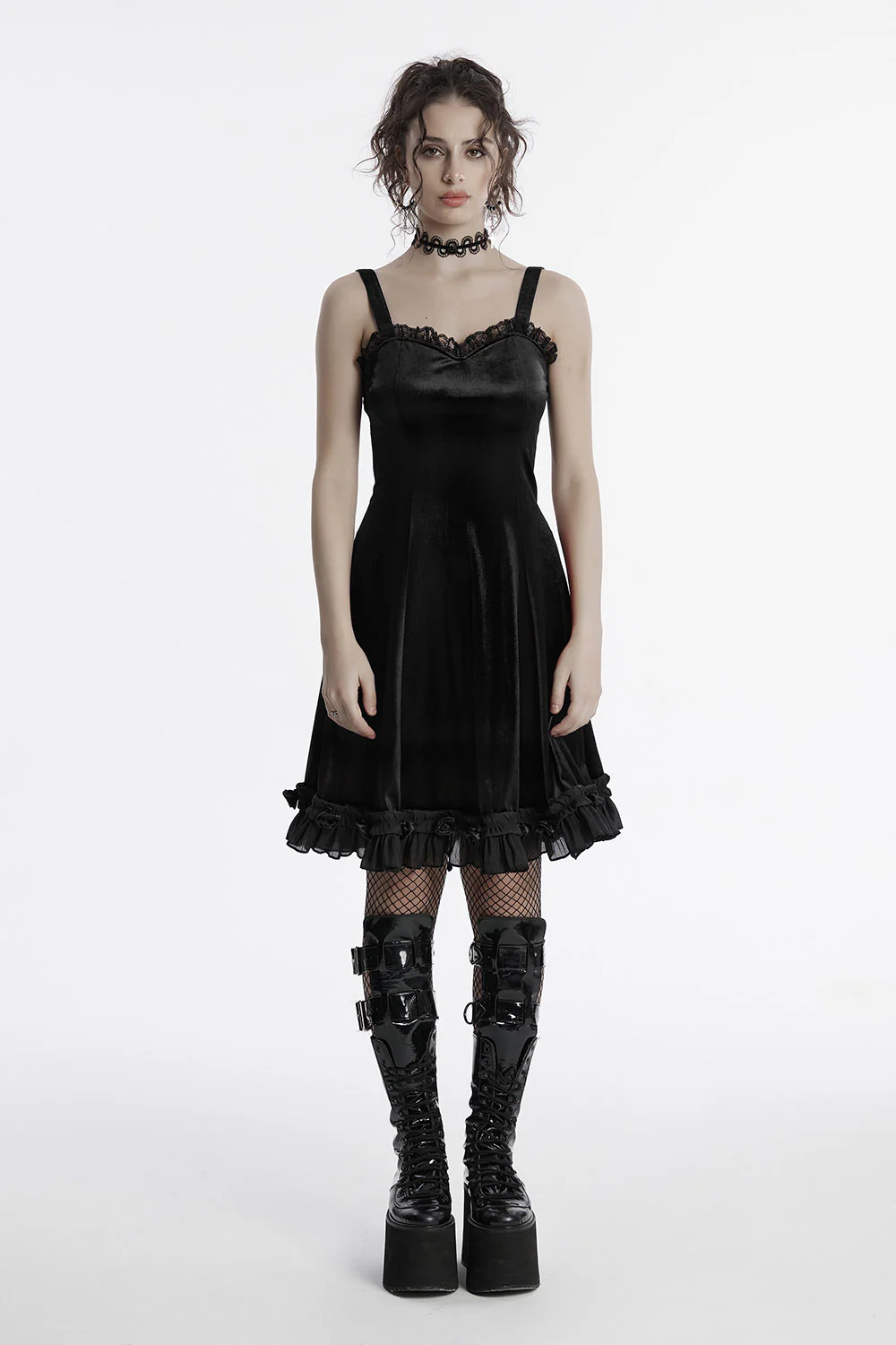 Midnight Spell Velvet Slip Dress [Black] - Image 2