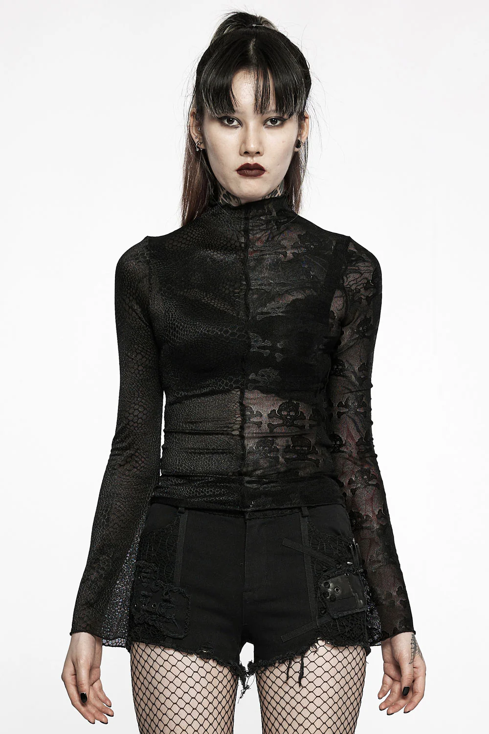 Mismatched Mesh Top [Skull/Snake]