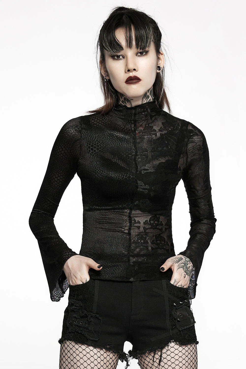 Mismatched Mesh Top [Skull/Snake] - Image 3
