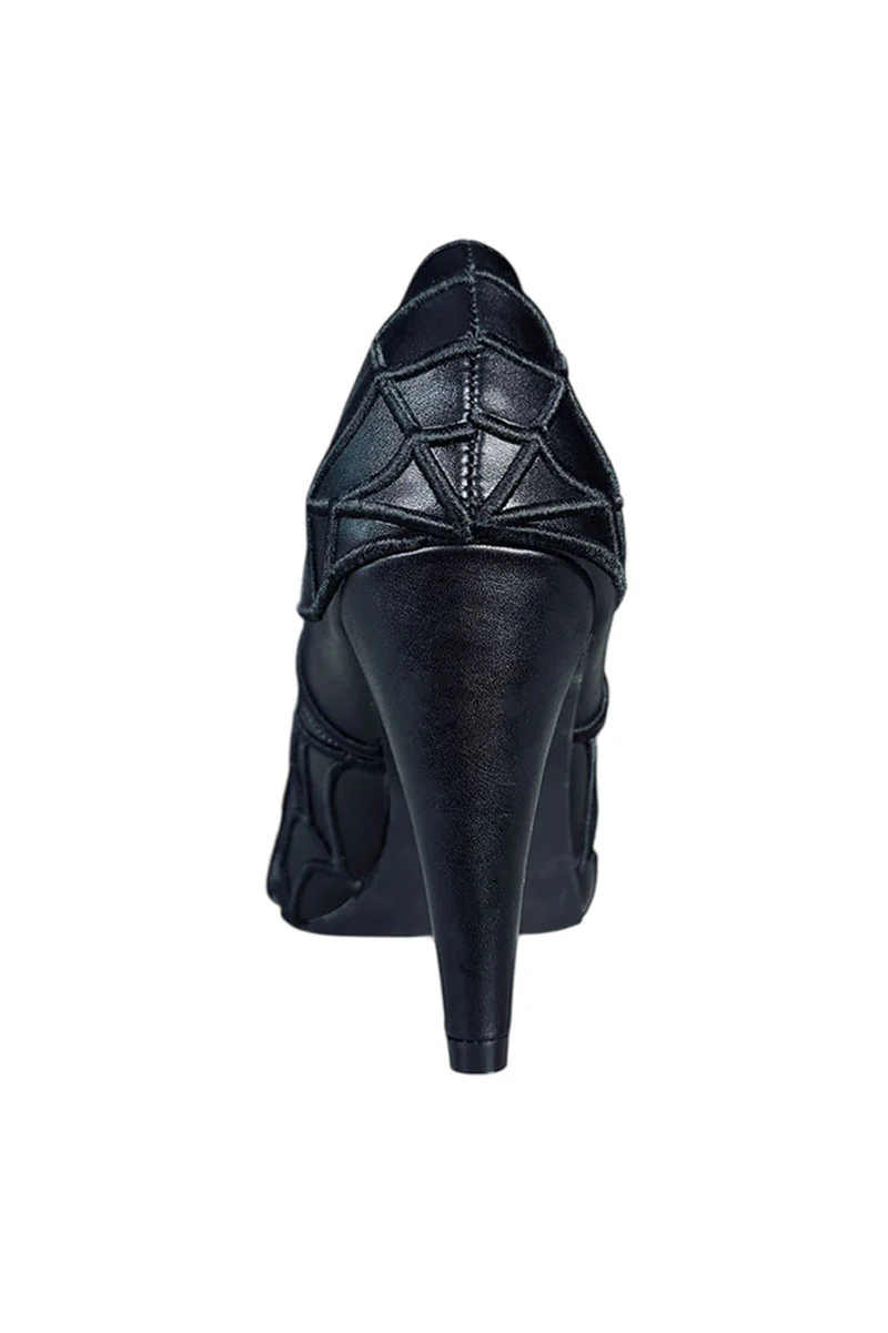 Morgana Embroidered Spiderweb Heels [Black] - Image 5