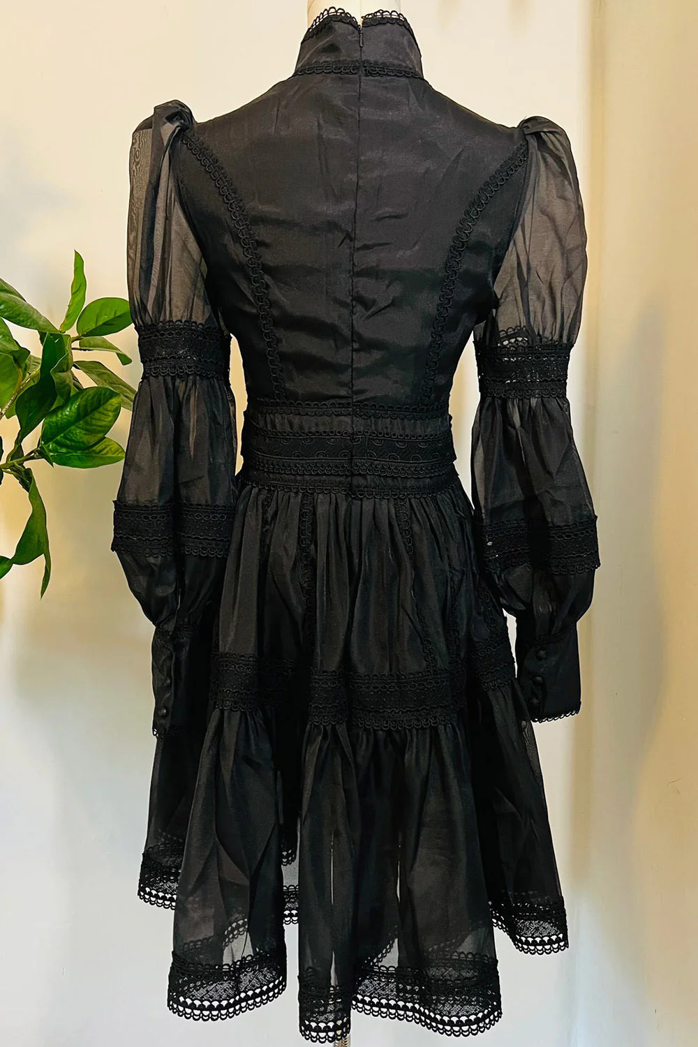 Morgana - Romantic Victorian Dress [Short Black] - Image 8