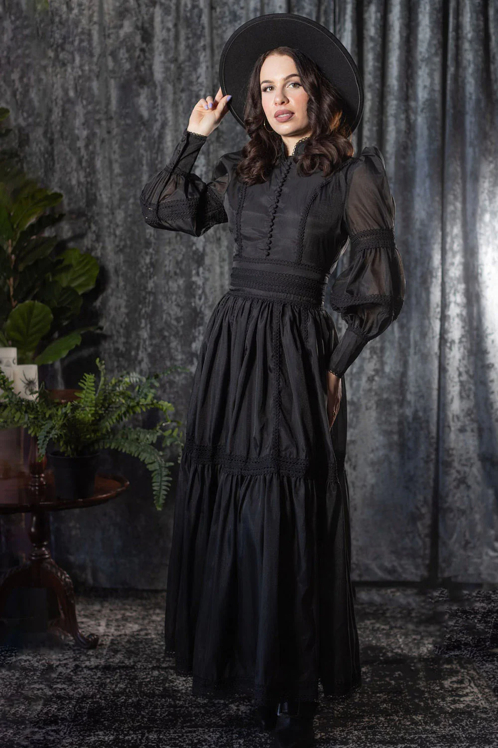Morgana - Romantic Victorian Inspired Dress [Maxi] [Black]