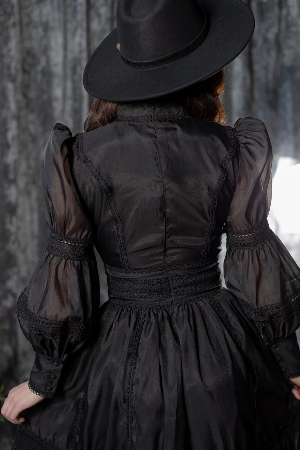 Morgana - Romantic Victorian Inspired Dress [Maxi] [Black] - Image 5
