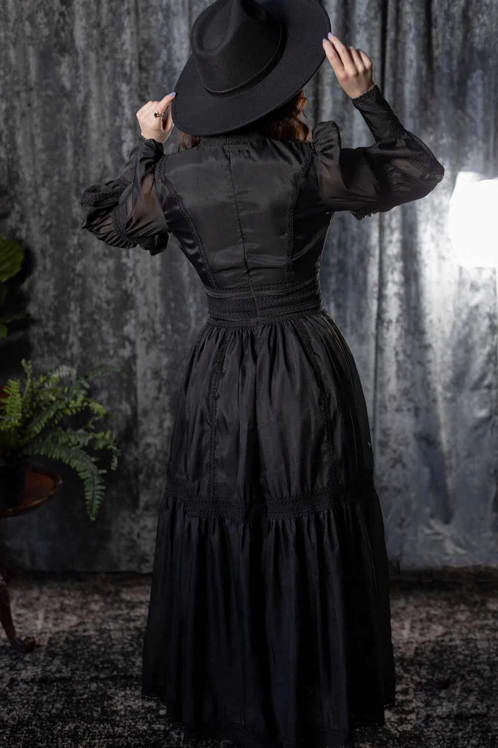 Morgana - Romantic Victorian Inspired Dress [Maxi] [Black] - Image 8