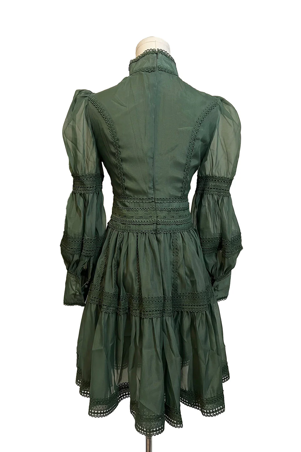 Morgana - Romantic Victorian Inspired Party Dress [Sage] - Image 8
