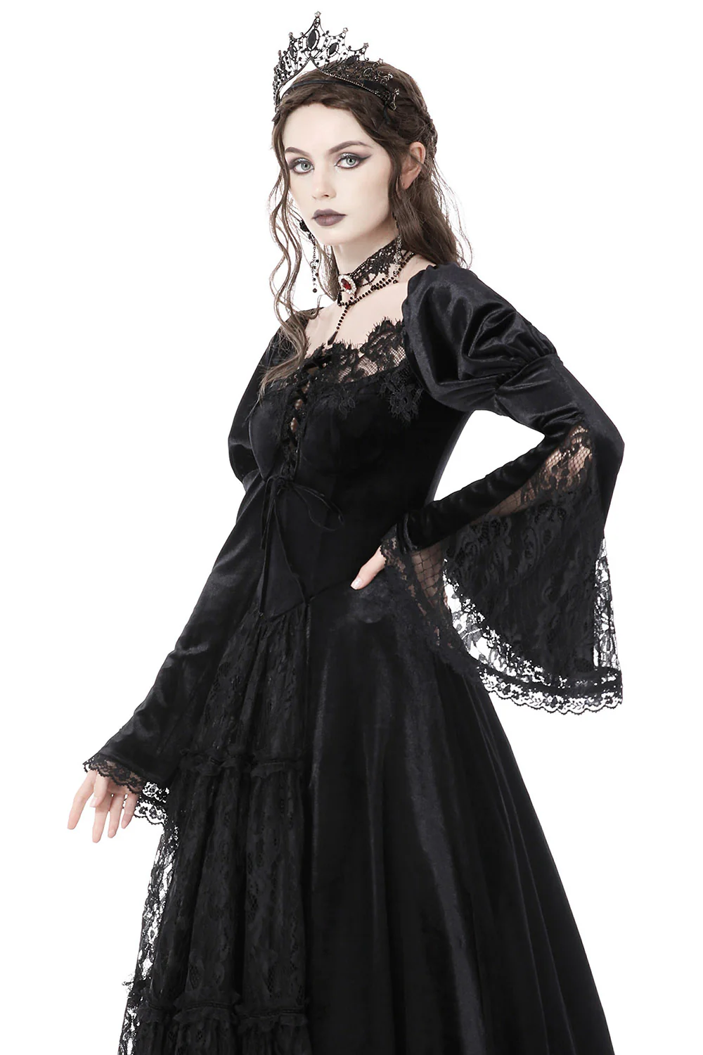Morose Velvet Victorian Maxi Dress - Image 6