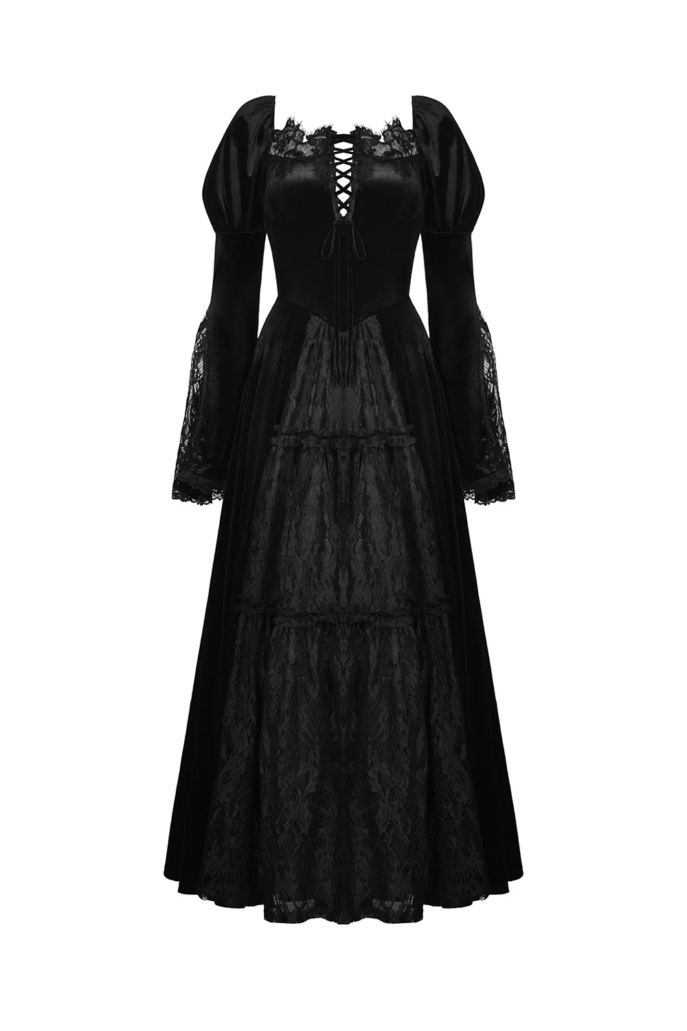 Morose Velvet Victorian Maxi Dress - Image 7