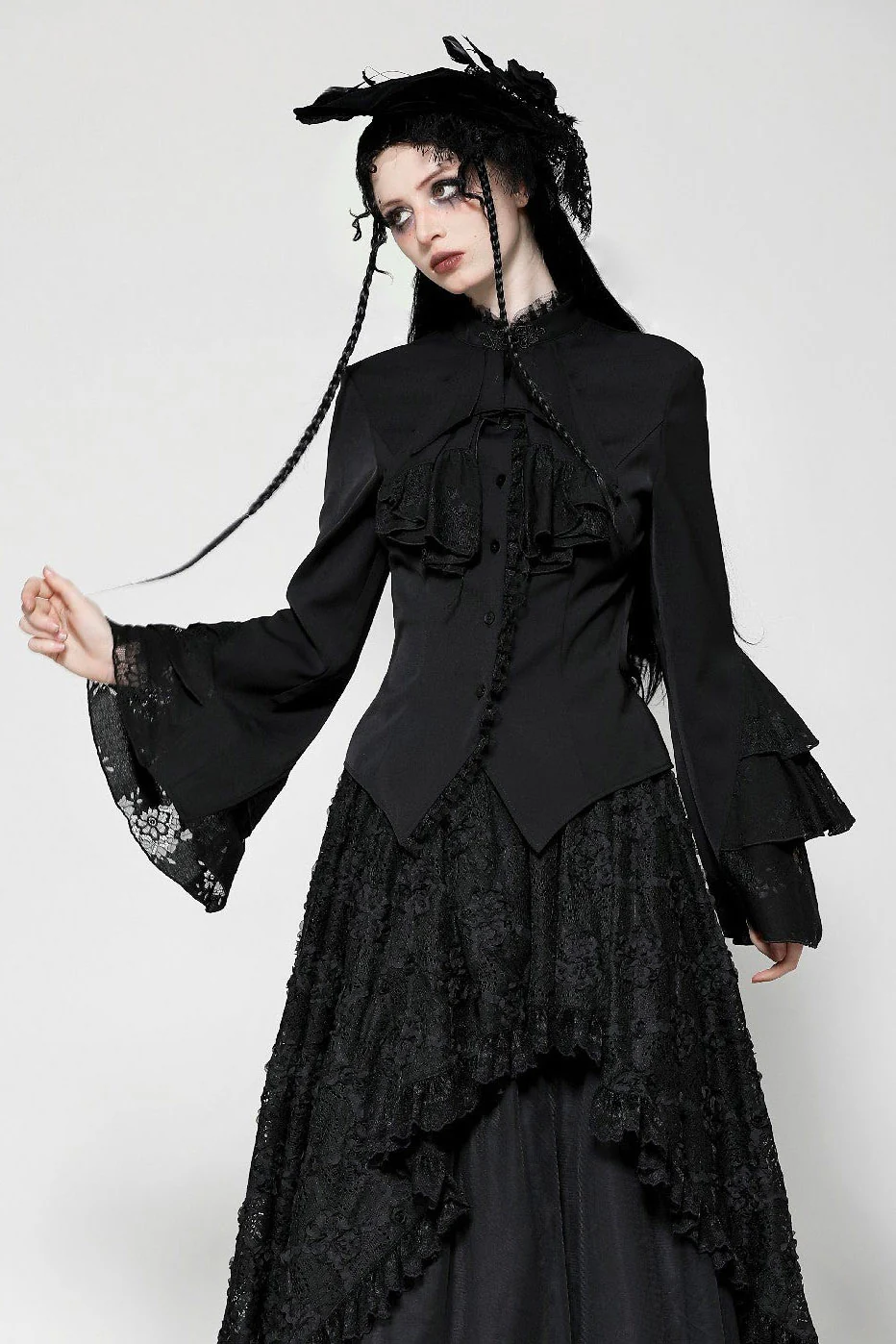 Mortuarium Button Up Goth Blouse - Image 4