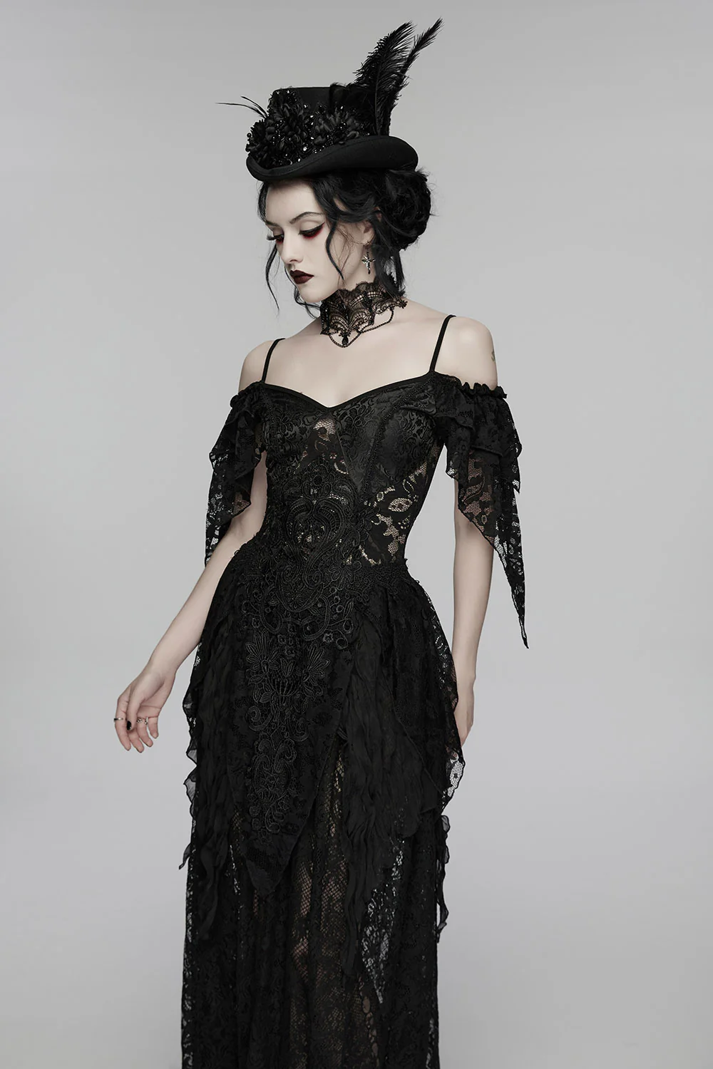 Mourning Bloom Victorian Top Hat - Image 3