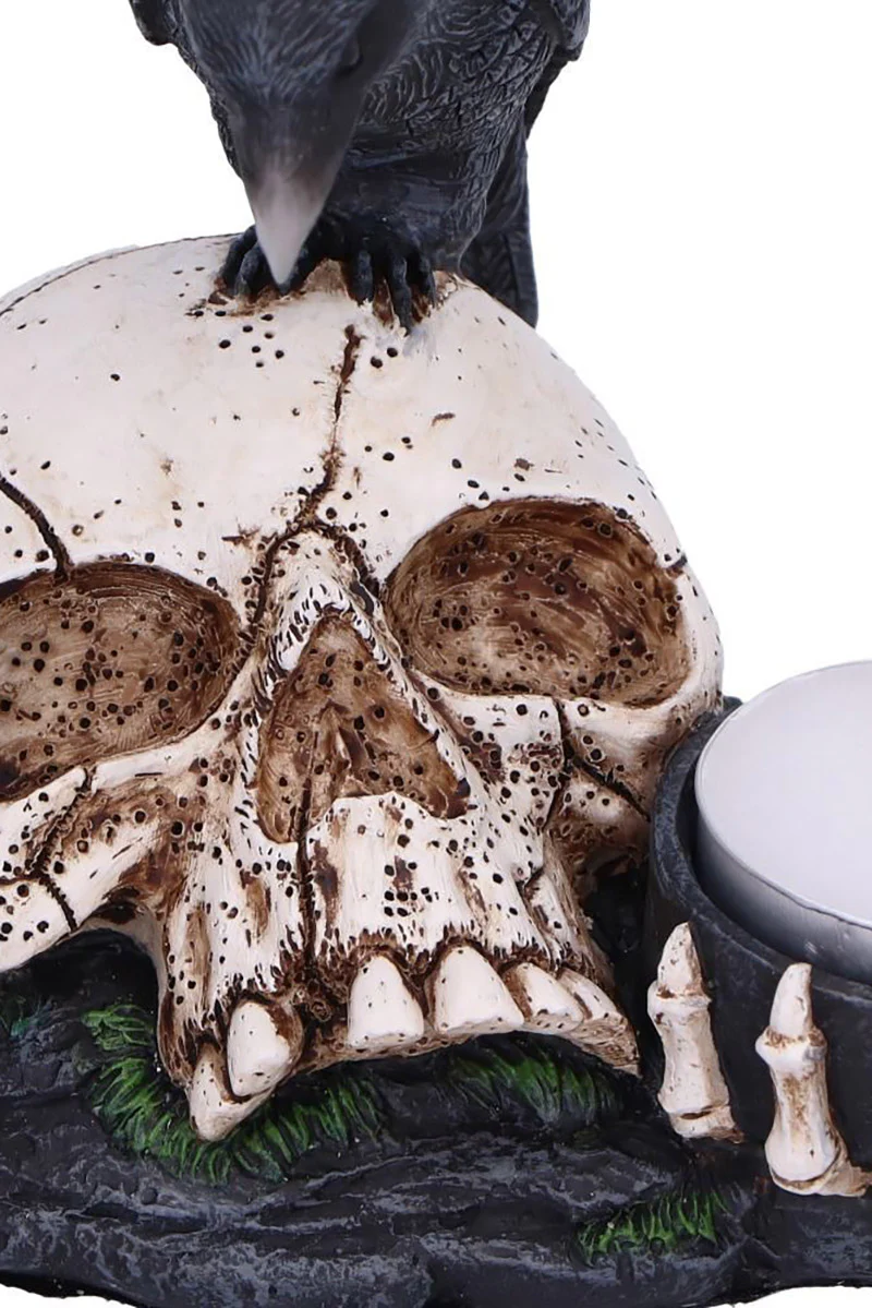 Nevermore Raven and Skull Candle Holder - Image 5