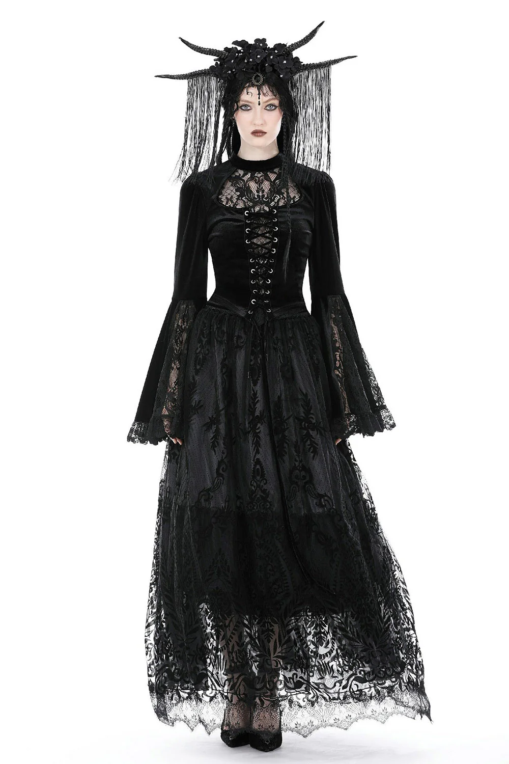 Night Sabbath Velvet Victorian Top - Image 4