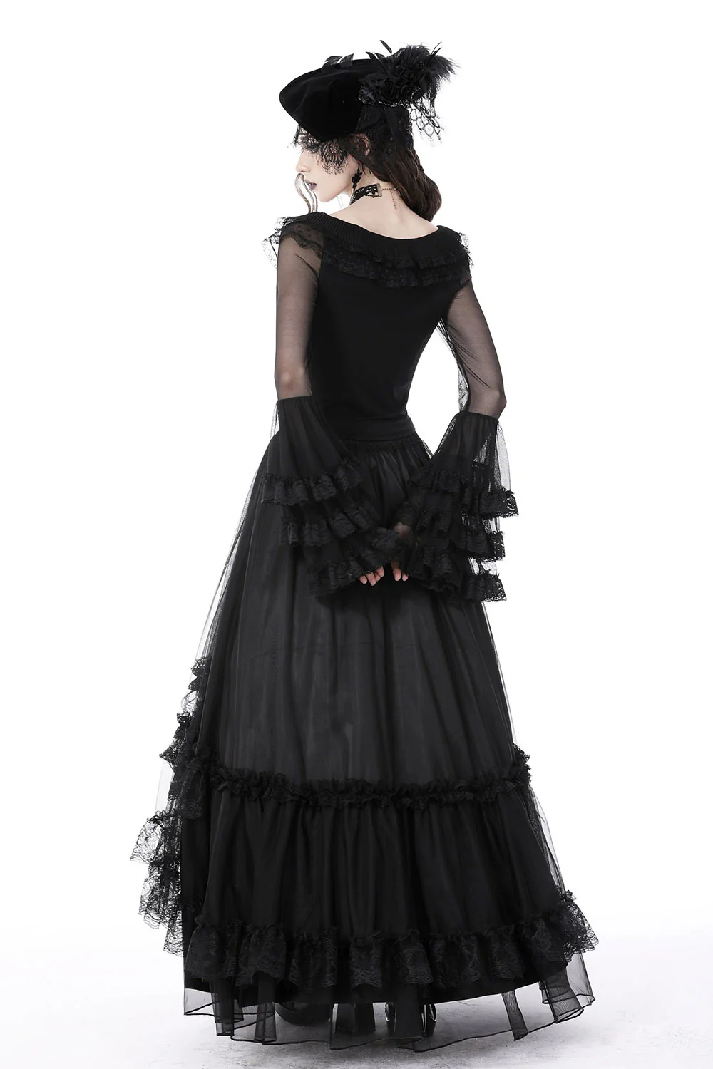 Night Éternelle Flared Lace Sleeve Top - Image 6