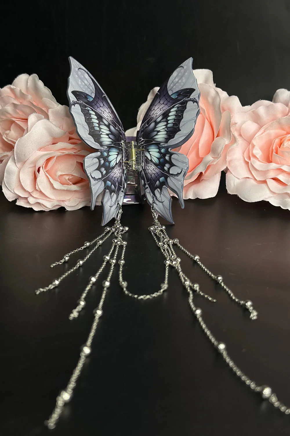 Nightshade - Butterfly Hair Clasp with Chain - Image 2