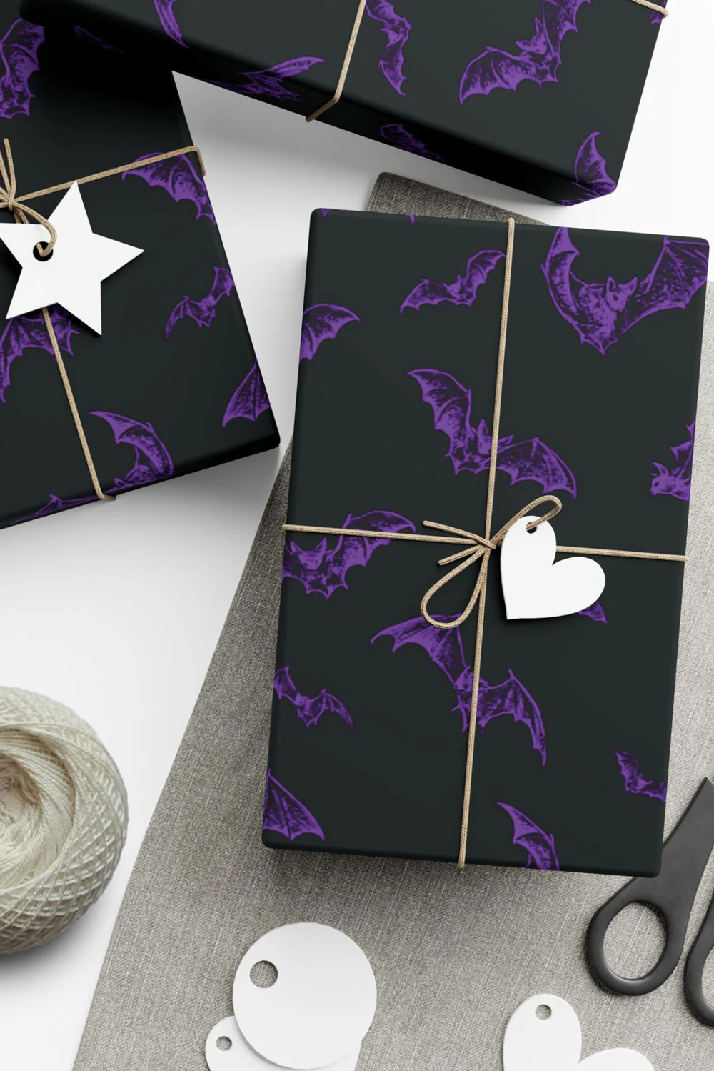 Nocturnal Bats Wrapping Paper [Black/Purple] [30" x 196"] - Image 4