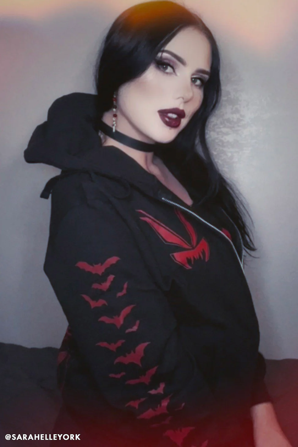 Nosferatu Hoodie w/ Red Bat Sleeves - Image 15