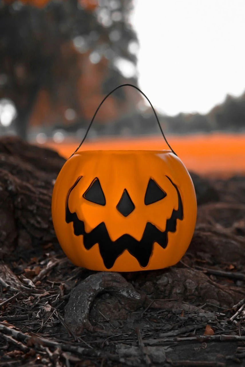 Orange Haunted Hallows Pumpkin Pail [Vintage Grunge Edition]