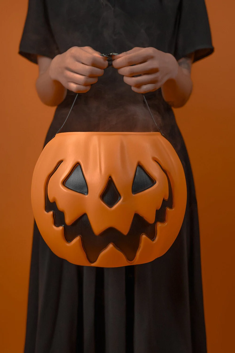 Orange Haunted Hallows Pumpkin Pail [Vintage Grunge Edition] - Image 2