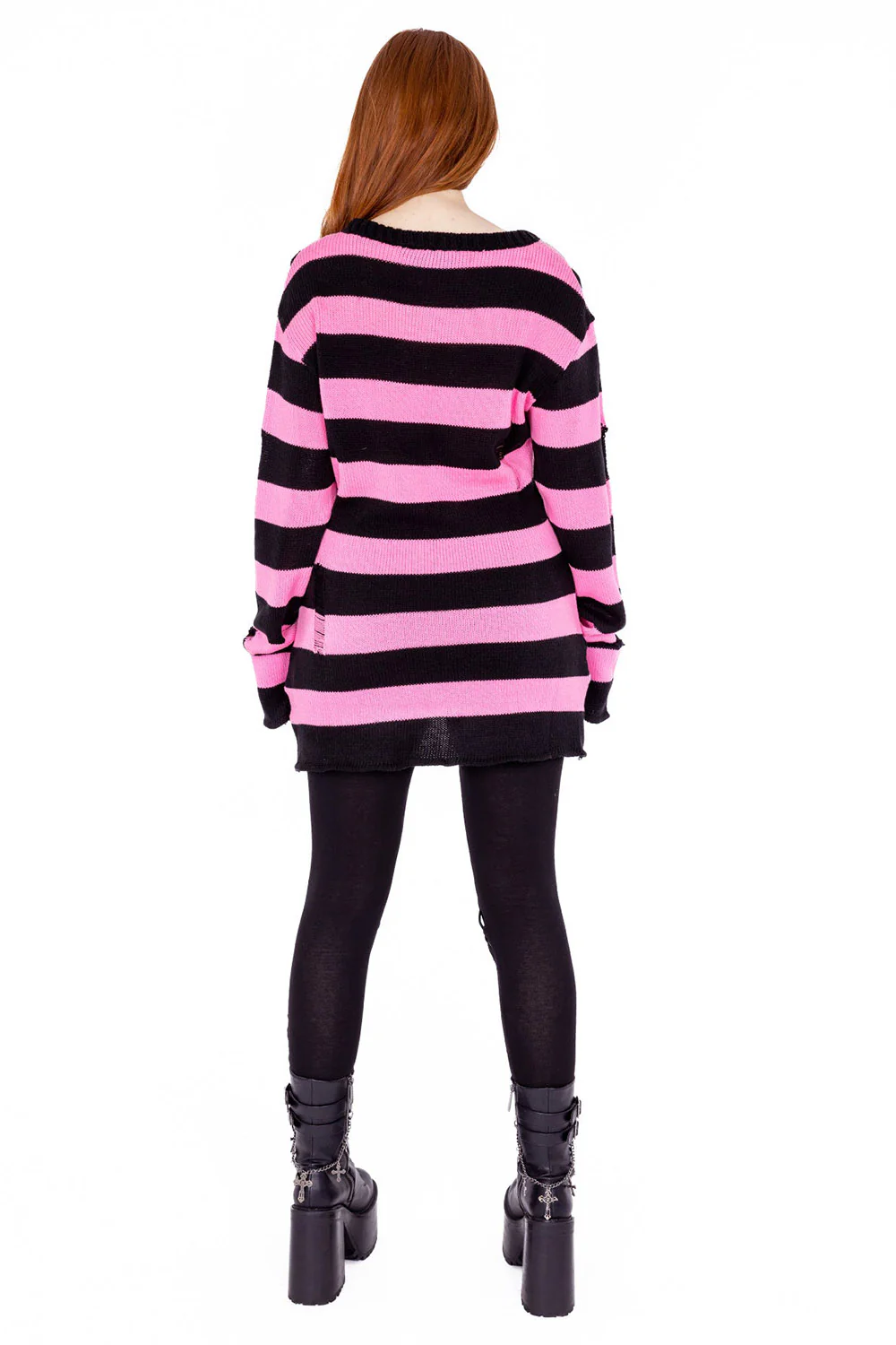 Oriana Jumper Sweater [BLACK/PASTEL PINK] - Image 7