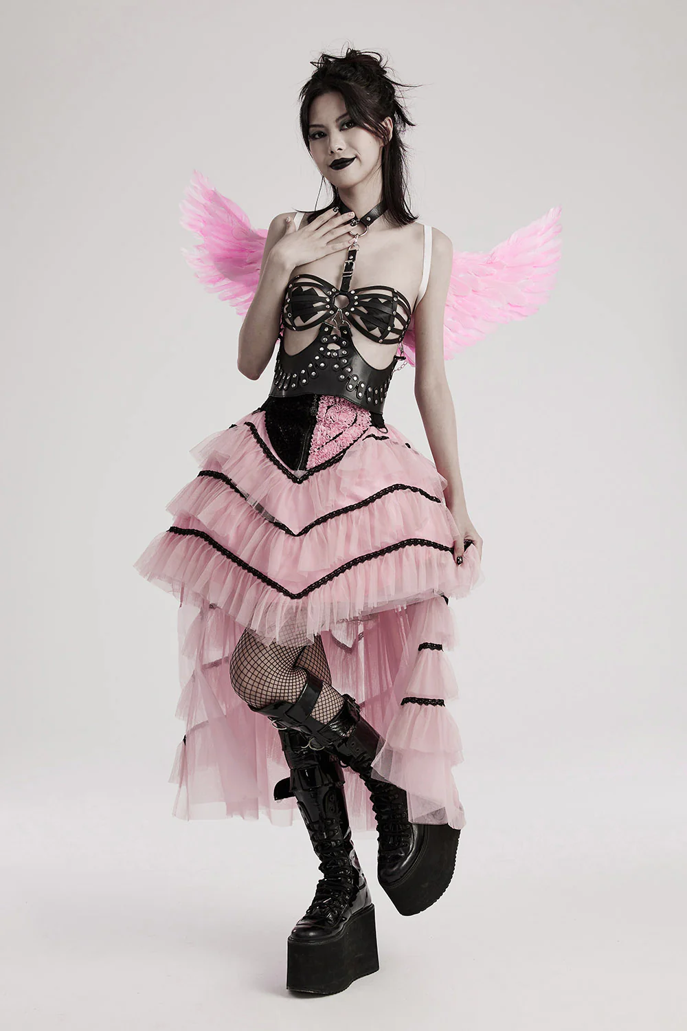 Pastel Goth Fairycore Harness Wings [PINK] - Image 3