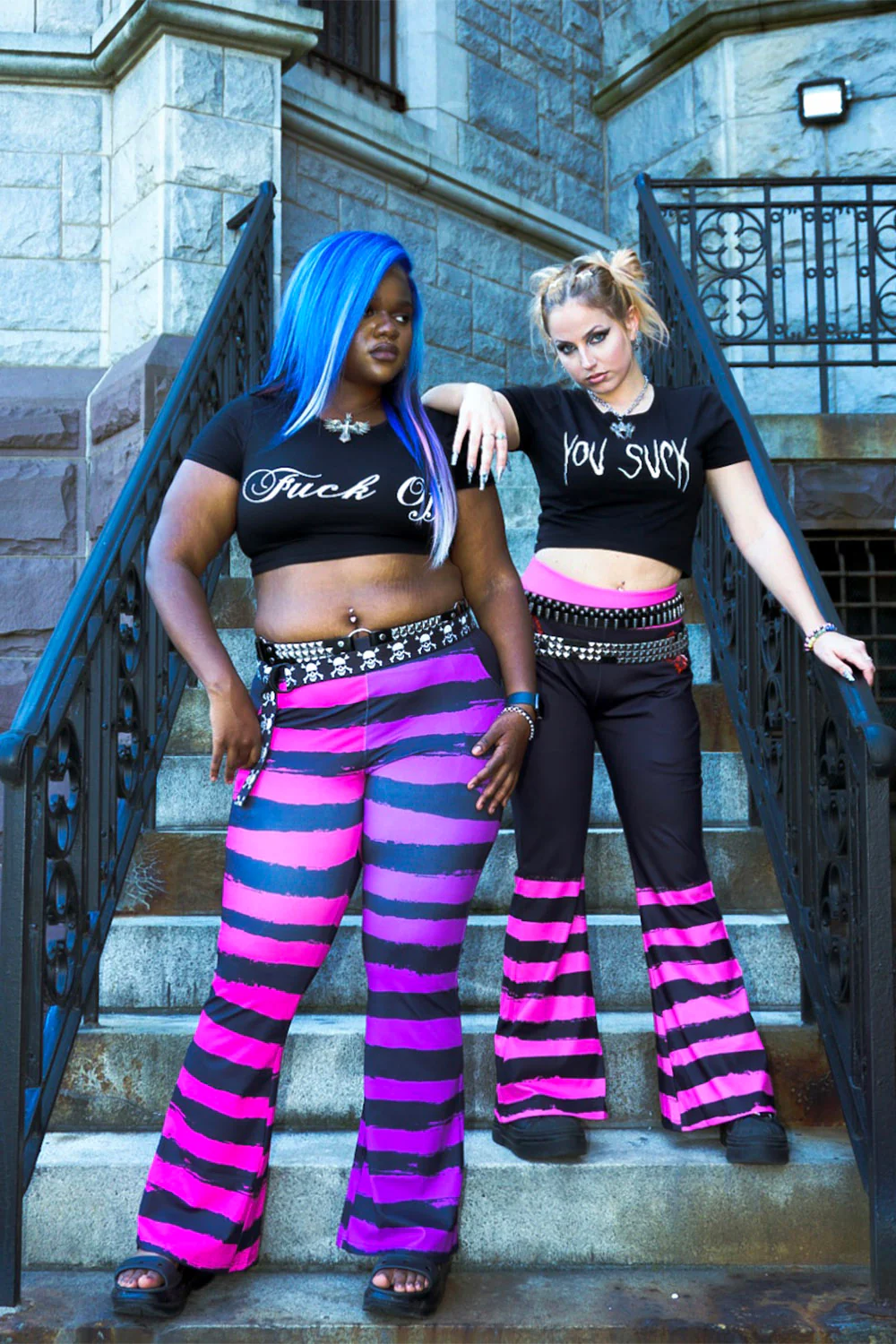 Pastel Goth Striped Flares - Image 7