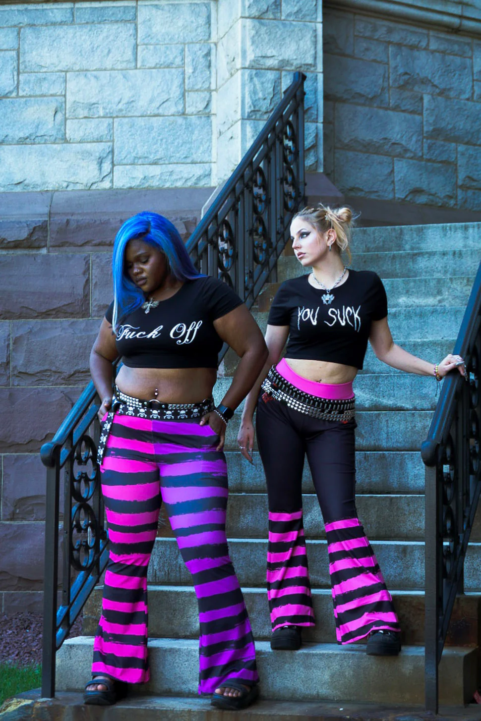 Pastel Goth Striped Flares - Image 8