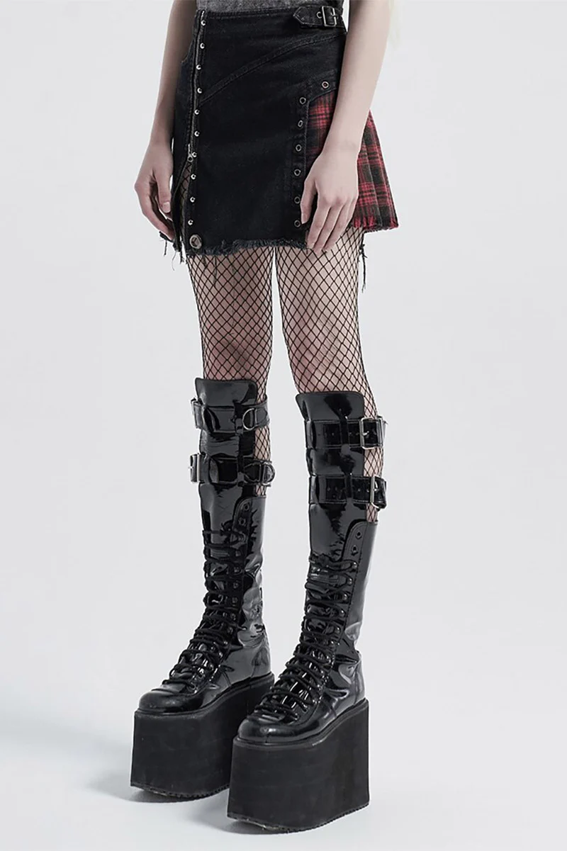 Patchwork Punk Mini Skirt - Image 2