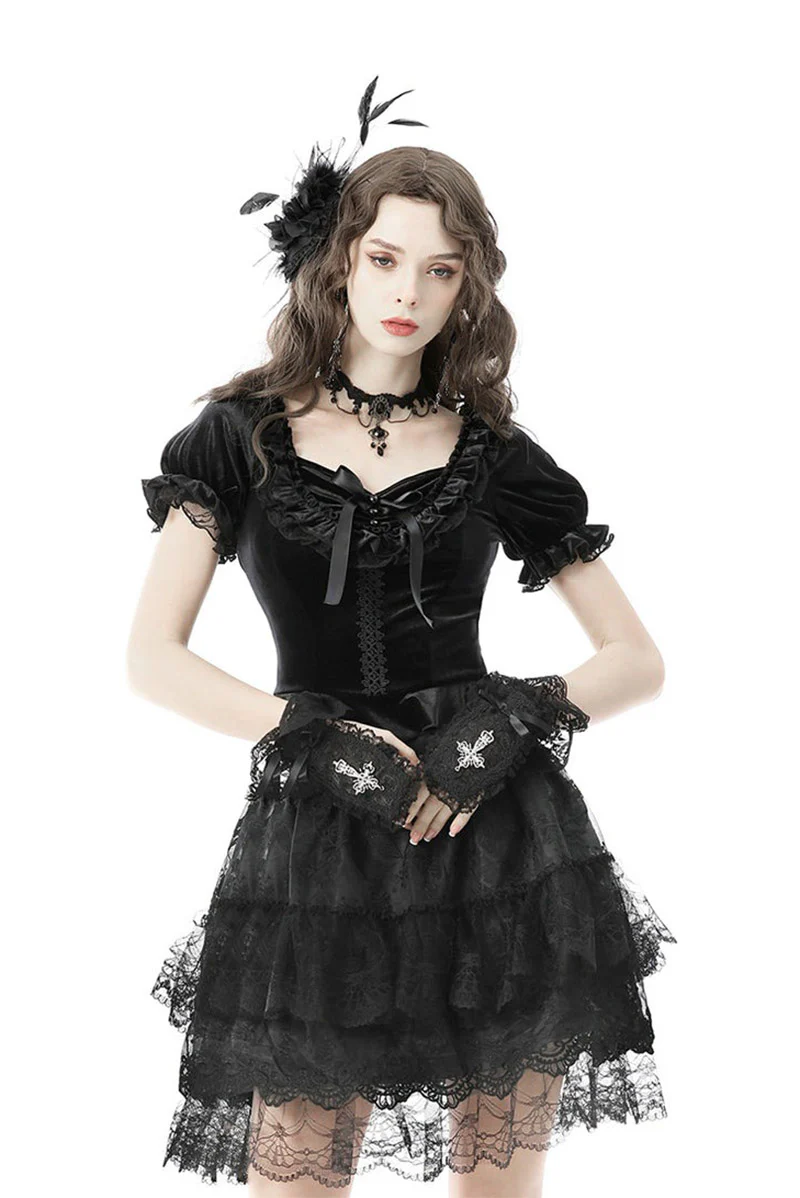 Phantom Ruffled Puff Shoulder Crop Top - Image 4