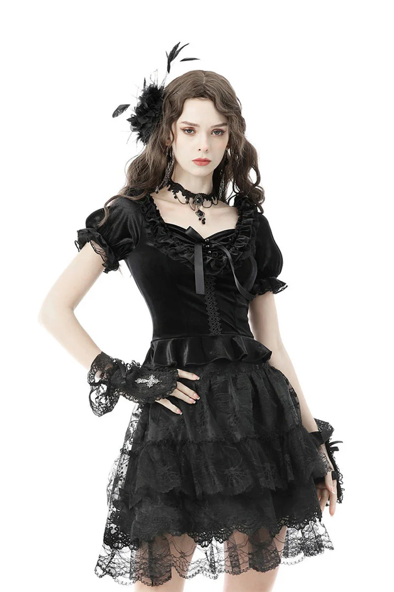 Phantom Ruffled Puff Shoulder Crop Top - Image 5