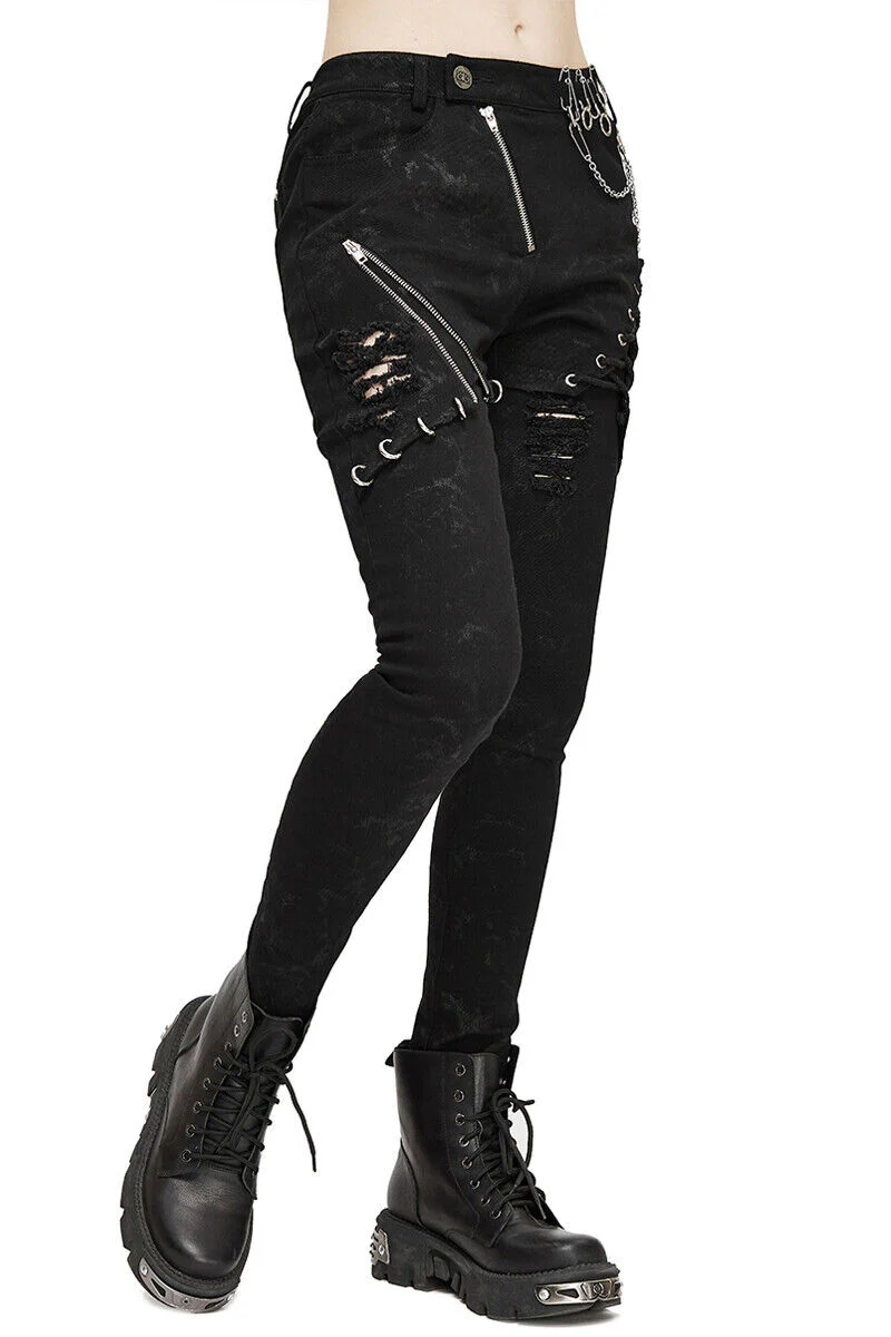 Pierced Punk Skinny Pants - Image 2