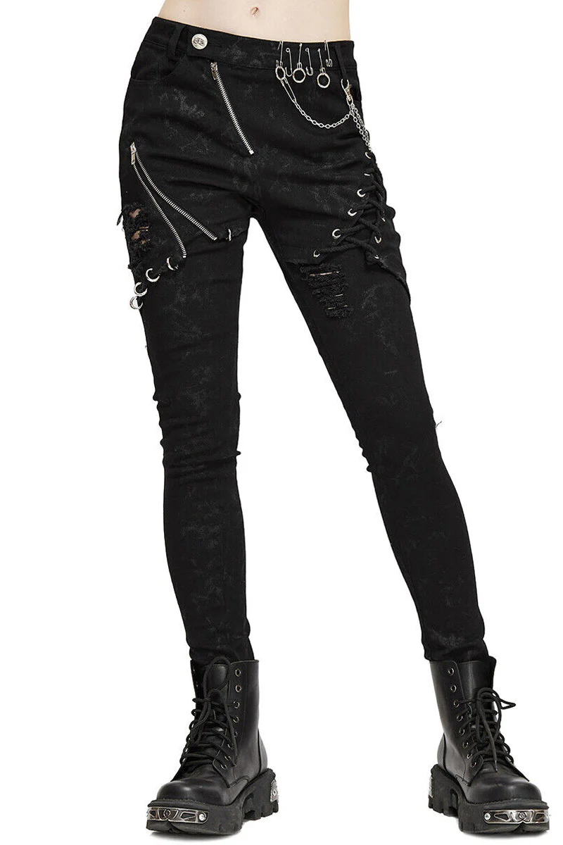 Pierced Punk Skinny Pants - Image 4