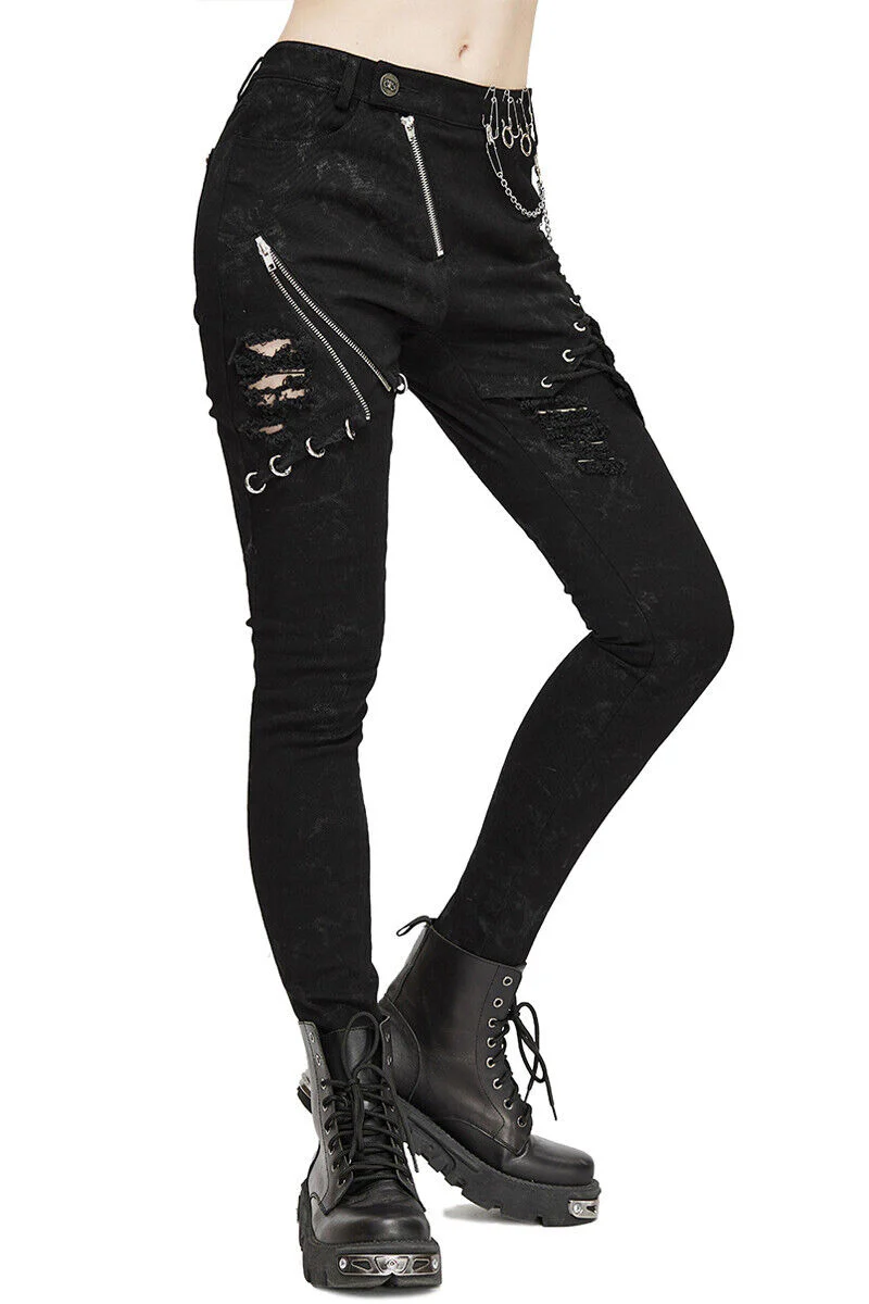 Pierced Punk Skinny Pants - Image 5