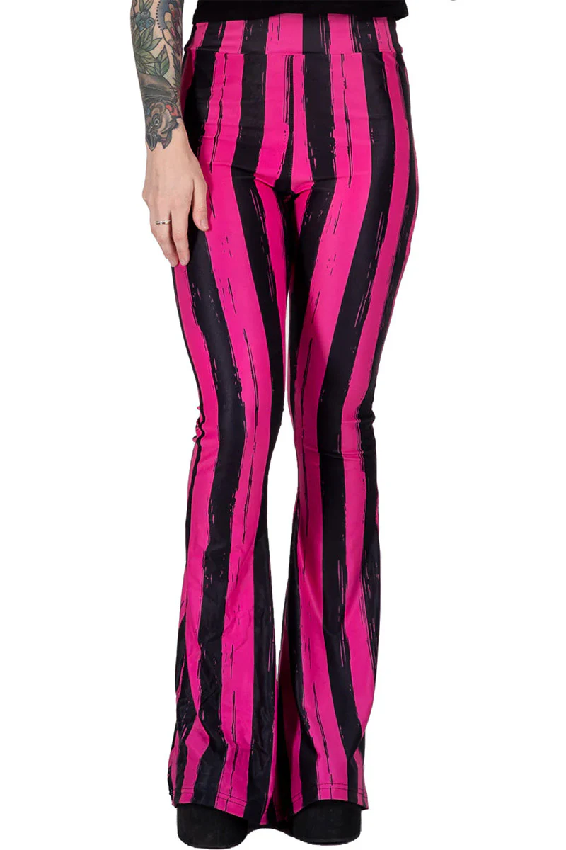 Pink and Black Striped Hellz Bellz Flares [BLACK/PINK] - Image 2