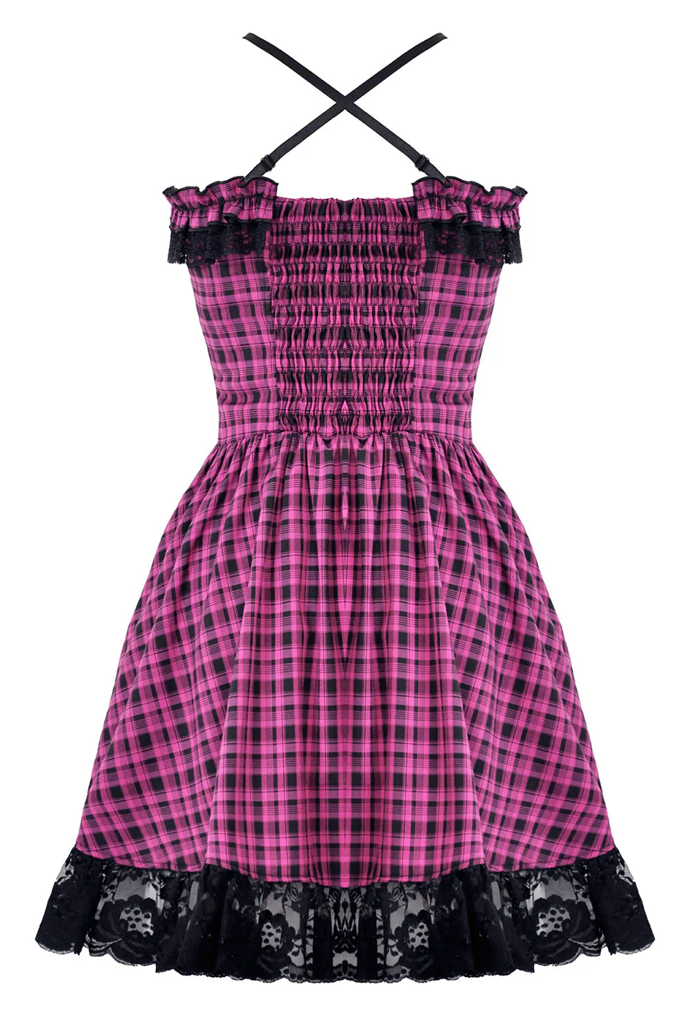 Pink Death Plaid Dress - Image 5