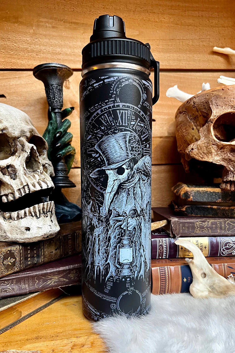 Plague Doctor 24 Oz Water Bottle Tumbler - Image 3