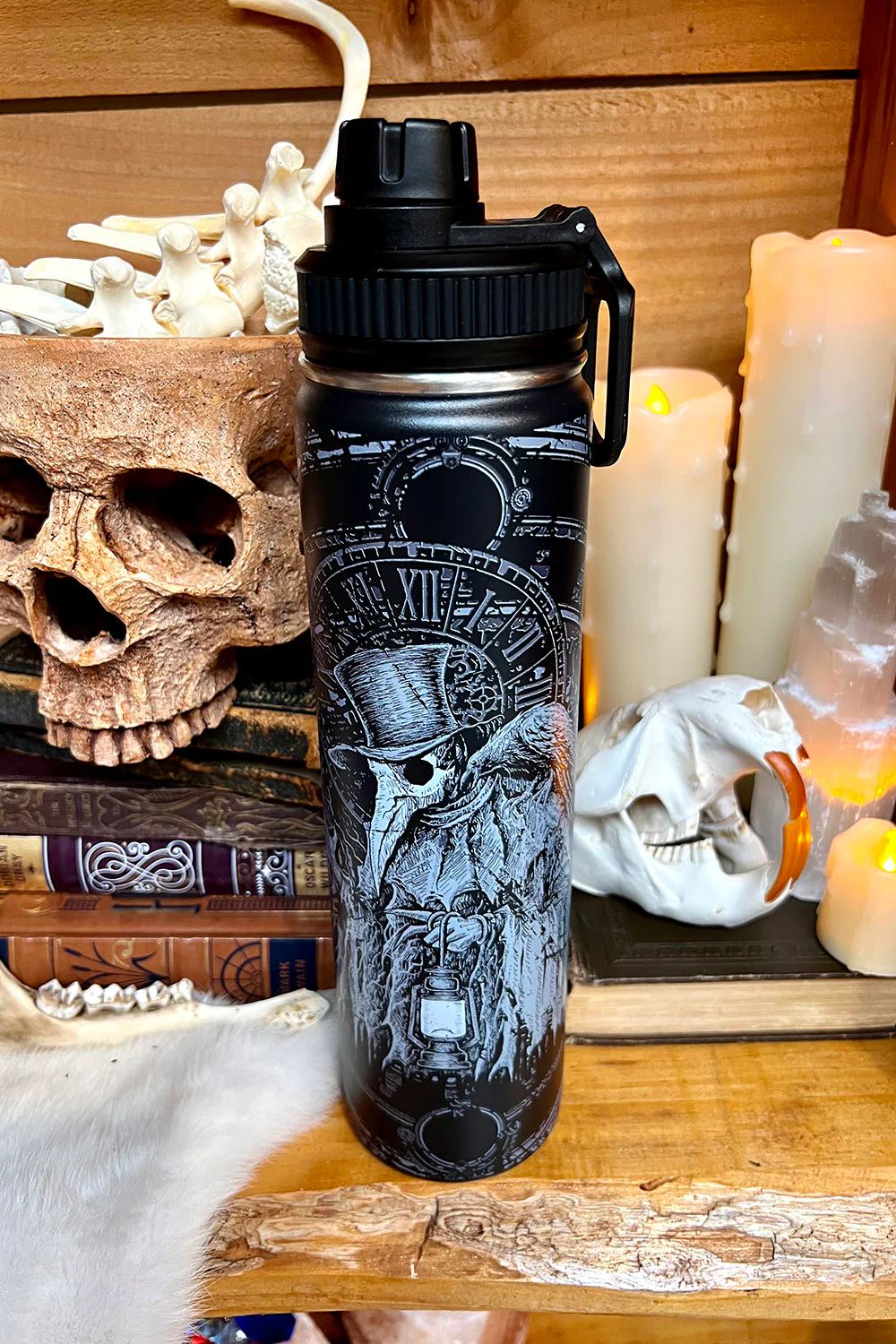 Plague Doctor 24 Oz Water Bottle Tumbler - Image 4