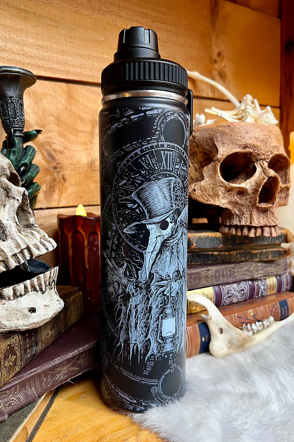 Plague Doctor 24 Oz Water Bottle Tumbler - Image 7