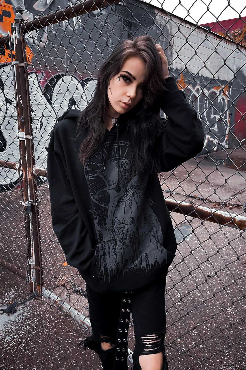 Plague Doctor Hoodie [GREY ASHES] - Image 11