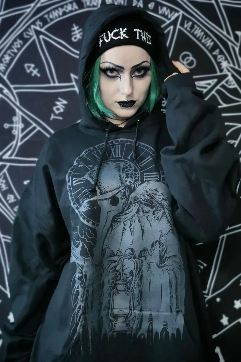Plague Doctor Hoodie [GREY ASHES] - Image 5