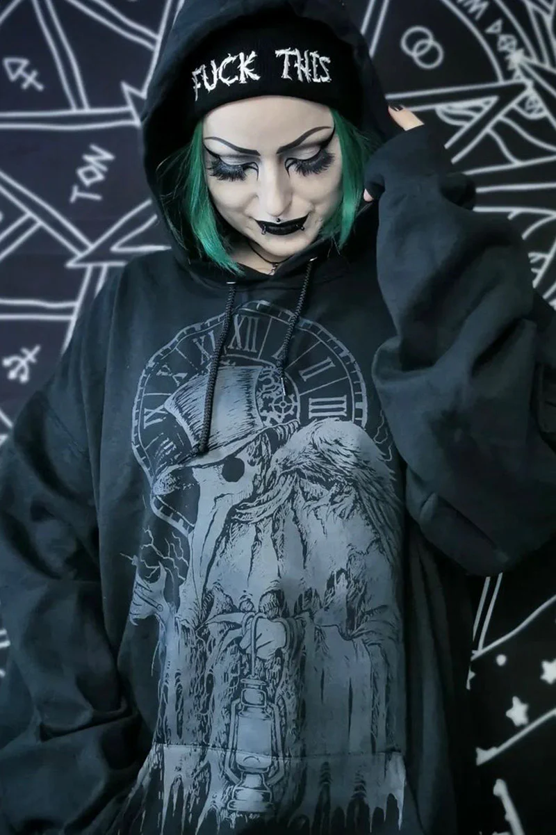 Plague Doctor Hoodie [GREY ASHES] - Image 6
