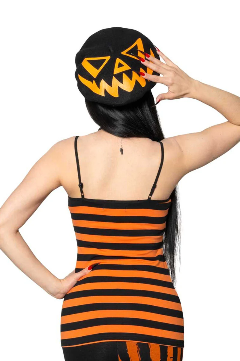 Pumpkin Striped Lace Cami Top - Image 3