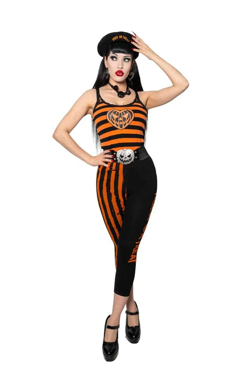 Pumpkin Striped Lace Cami Top - Image 4