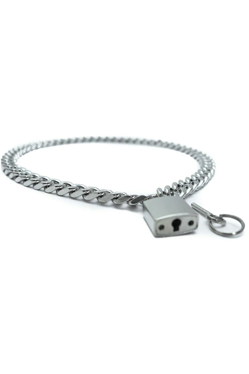 Punk Lock Chain Necklace - Image 3