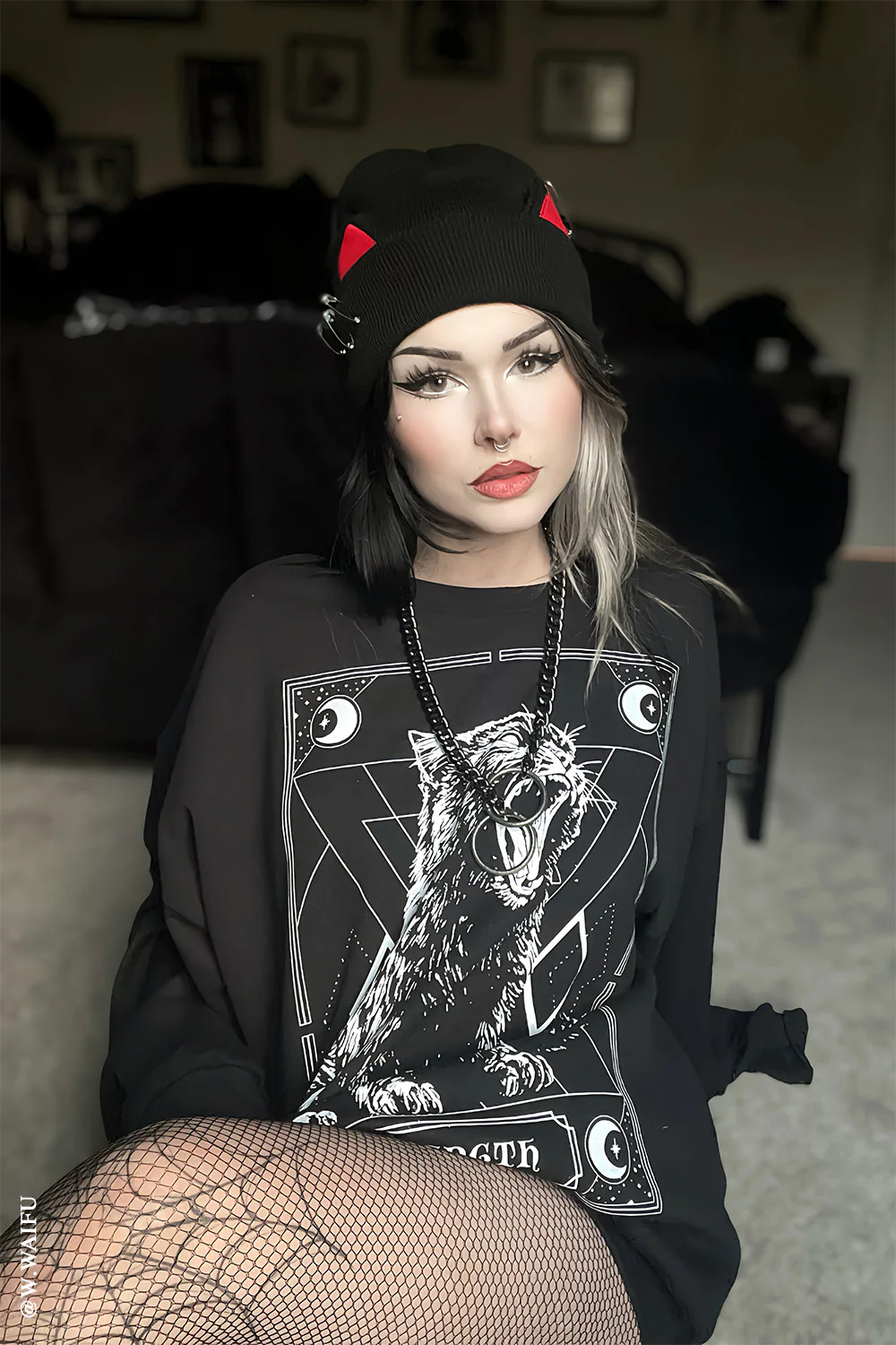 Punk Rock Kitty Beanie - Image 8