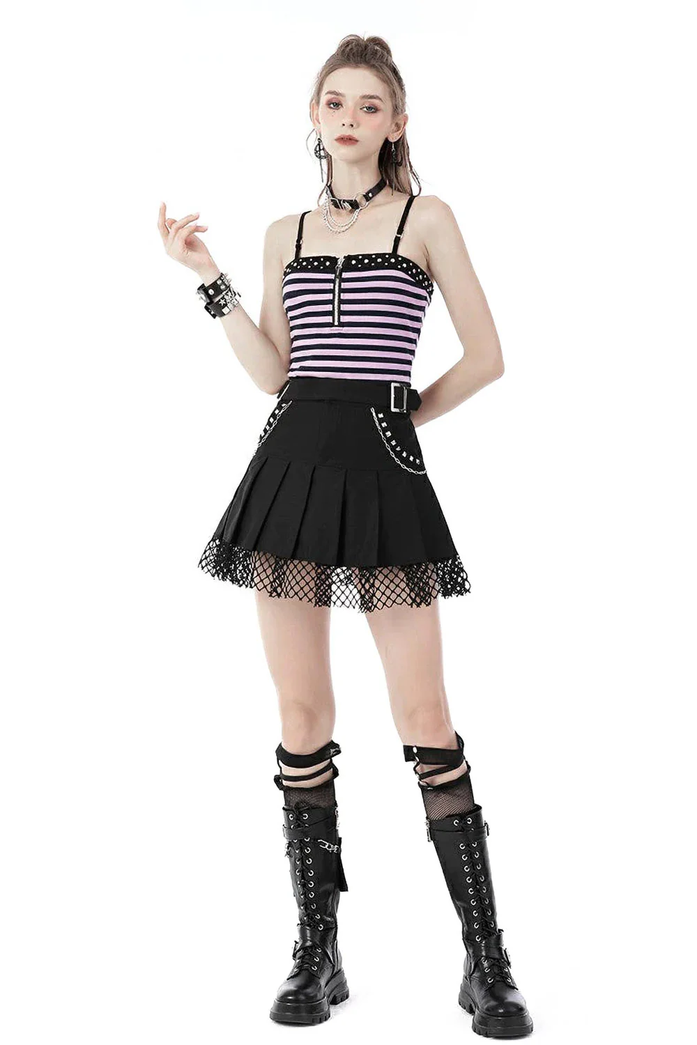 Punk Violets Striped Tank Top - Image 6