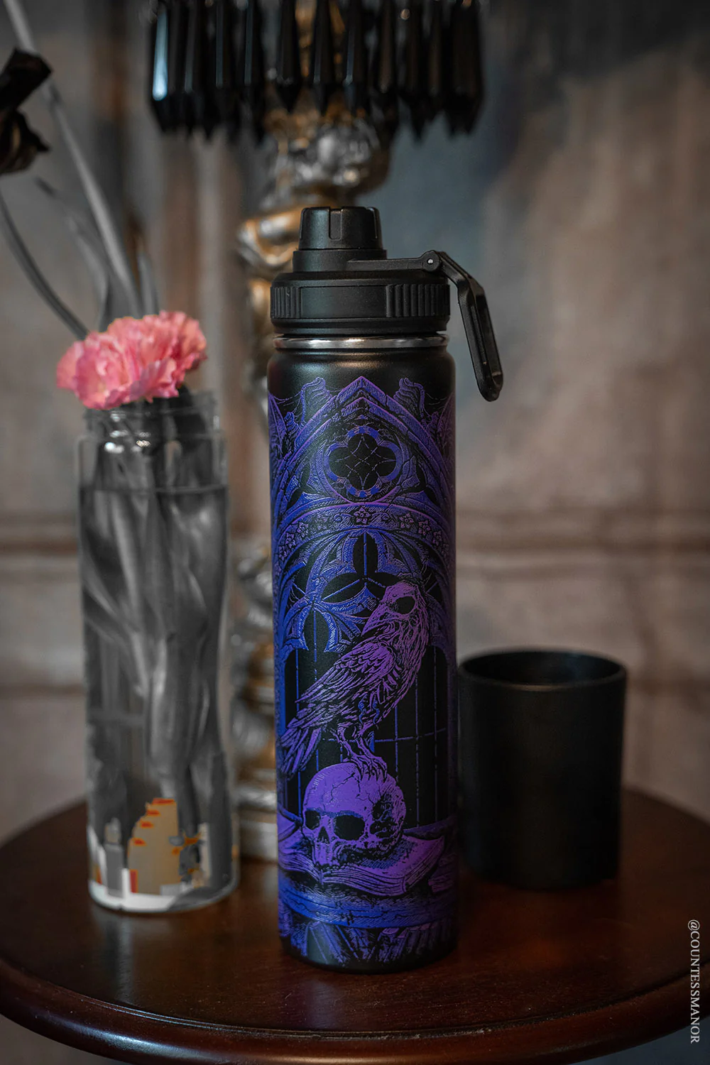 Quoth the Raven 24 Oz Water Bottle Tumbler