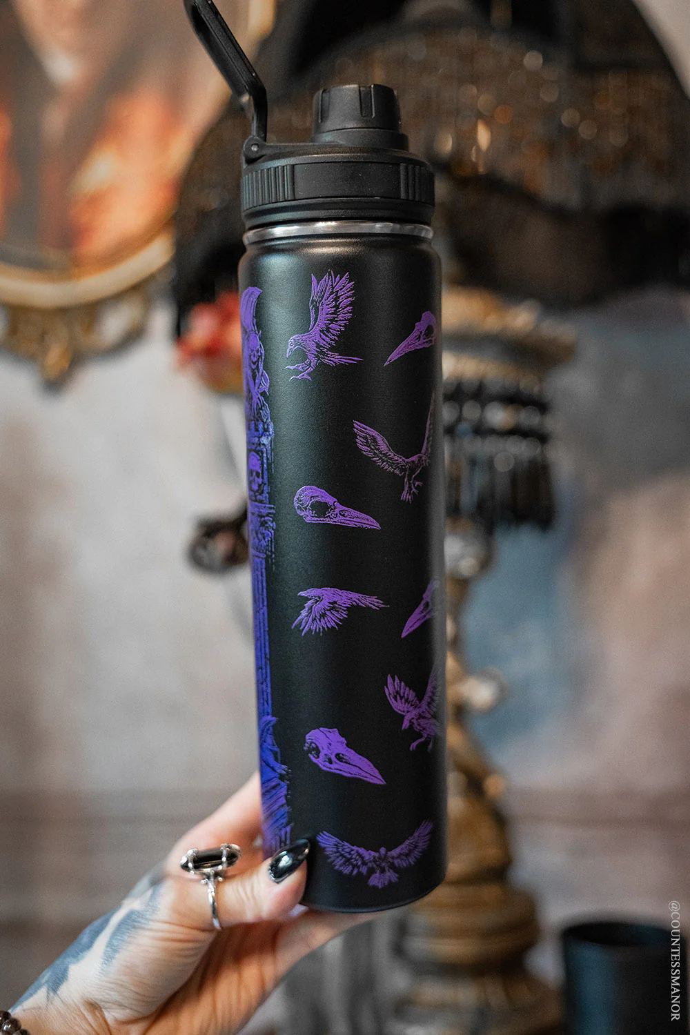 Quoth the Raven 24 Oz Water Bottle Tumbler - Image 4