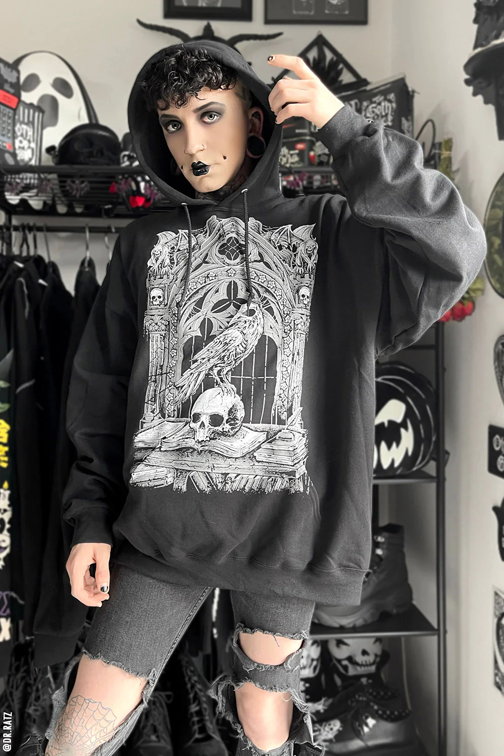 Quoth the Raven Hoodie [GRAY] - Image 8
