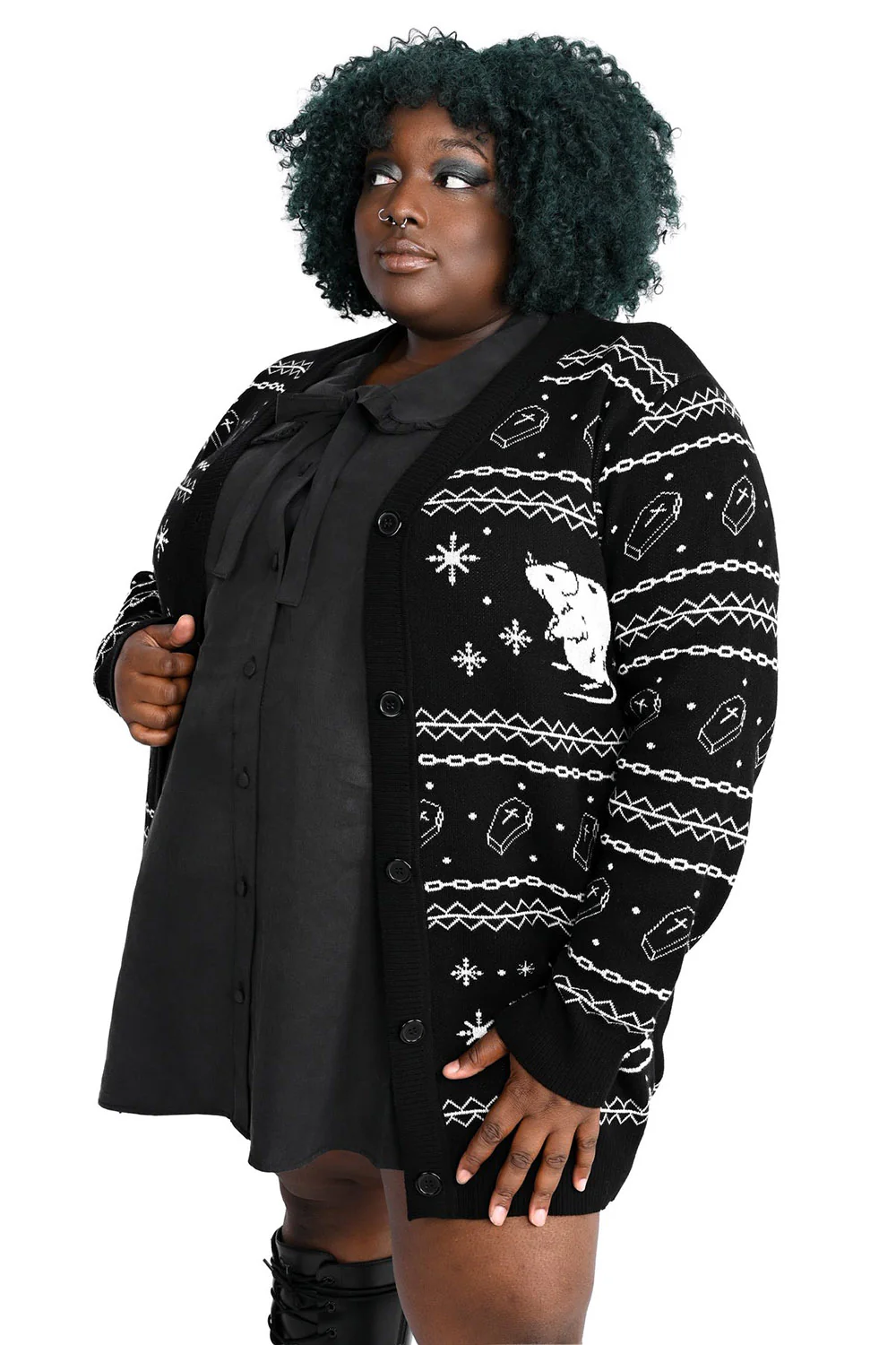 Rat Button Up Holiday Cardigan - Image 11