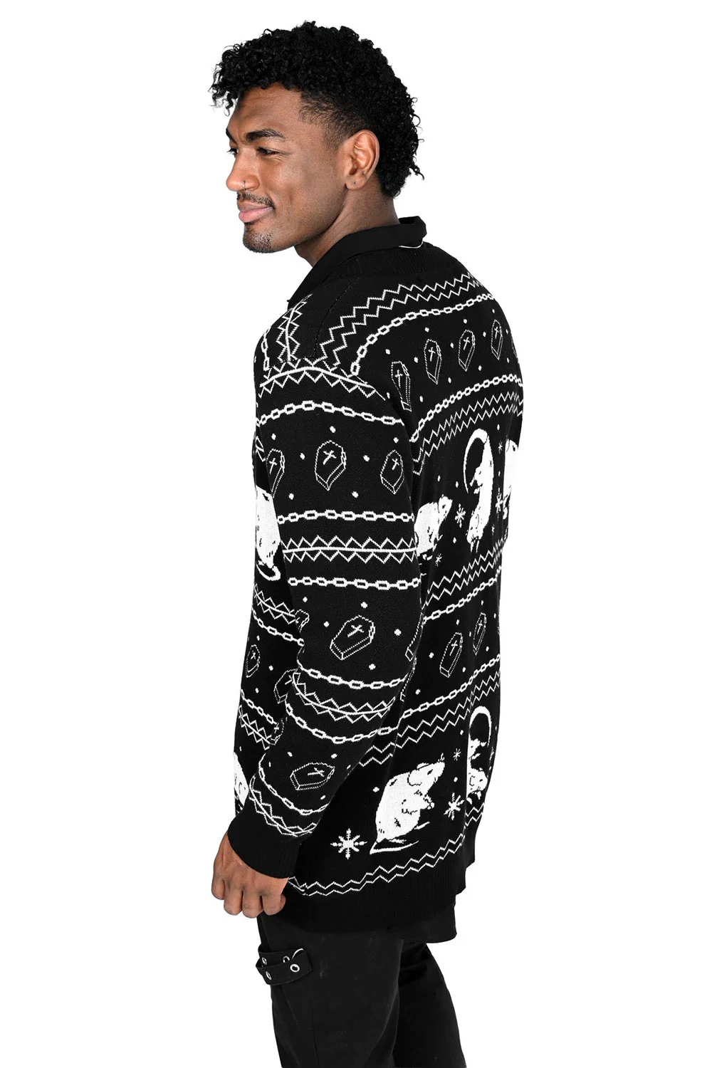Rat Button Up Holiday Cardigan - Image 6